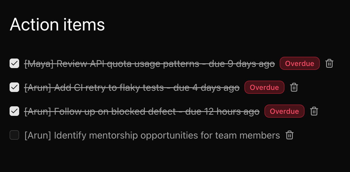 Track action items without the busywork