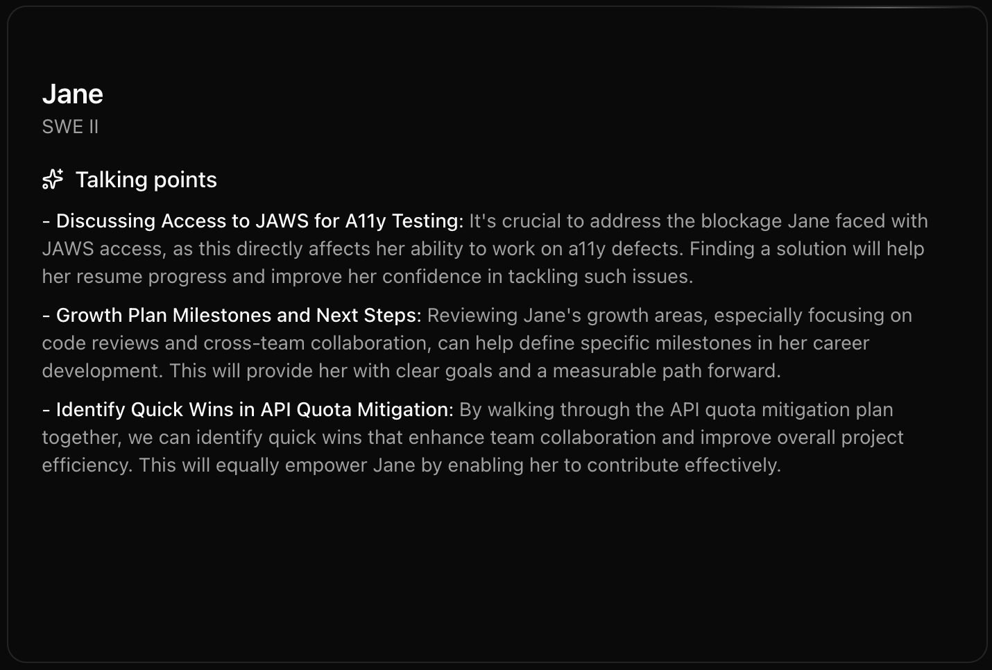 Walk into every 1:1 prepared